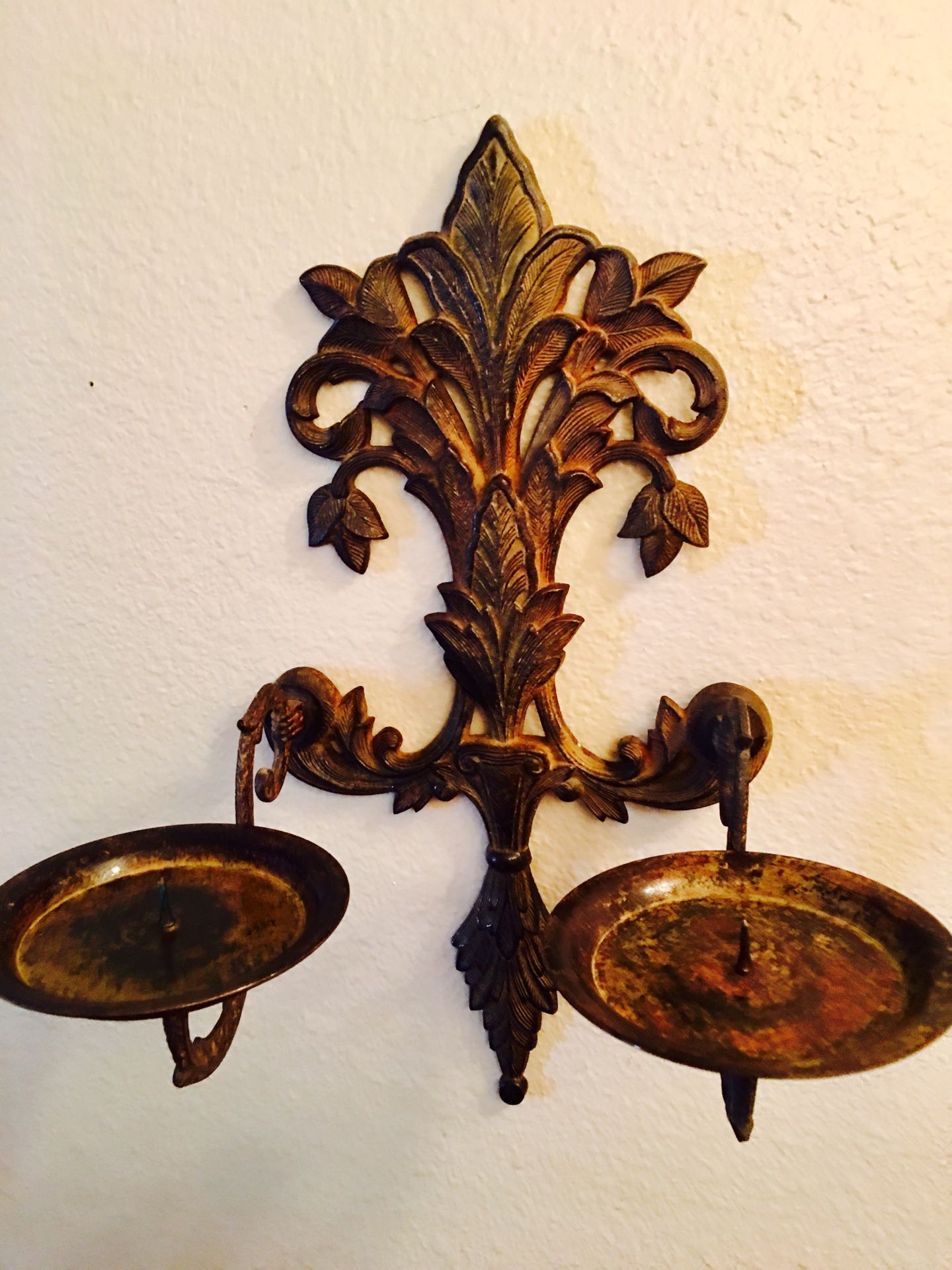 Ornate Iron wall mounted Candle Holder