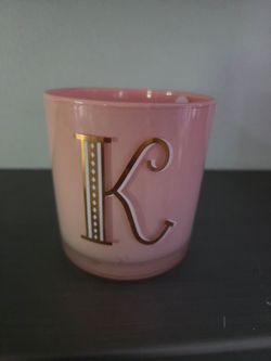 Pink Monogram Letter K Mug