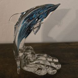 Blue Glass Dolphin From Dynasty Gallery 