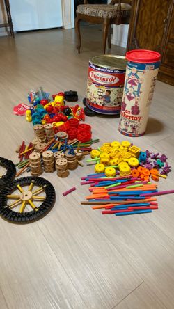 Tinkertoys, two older sets. Some by Playschool.