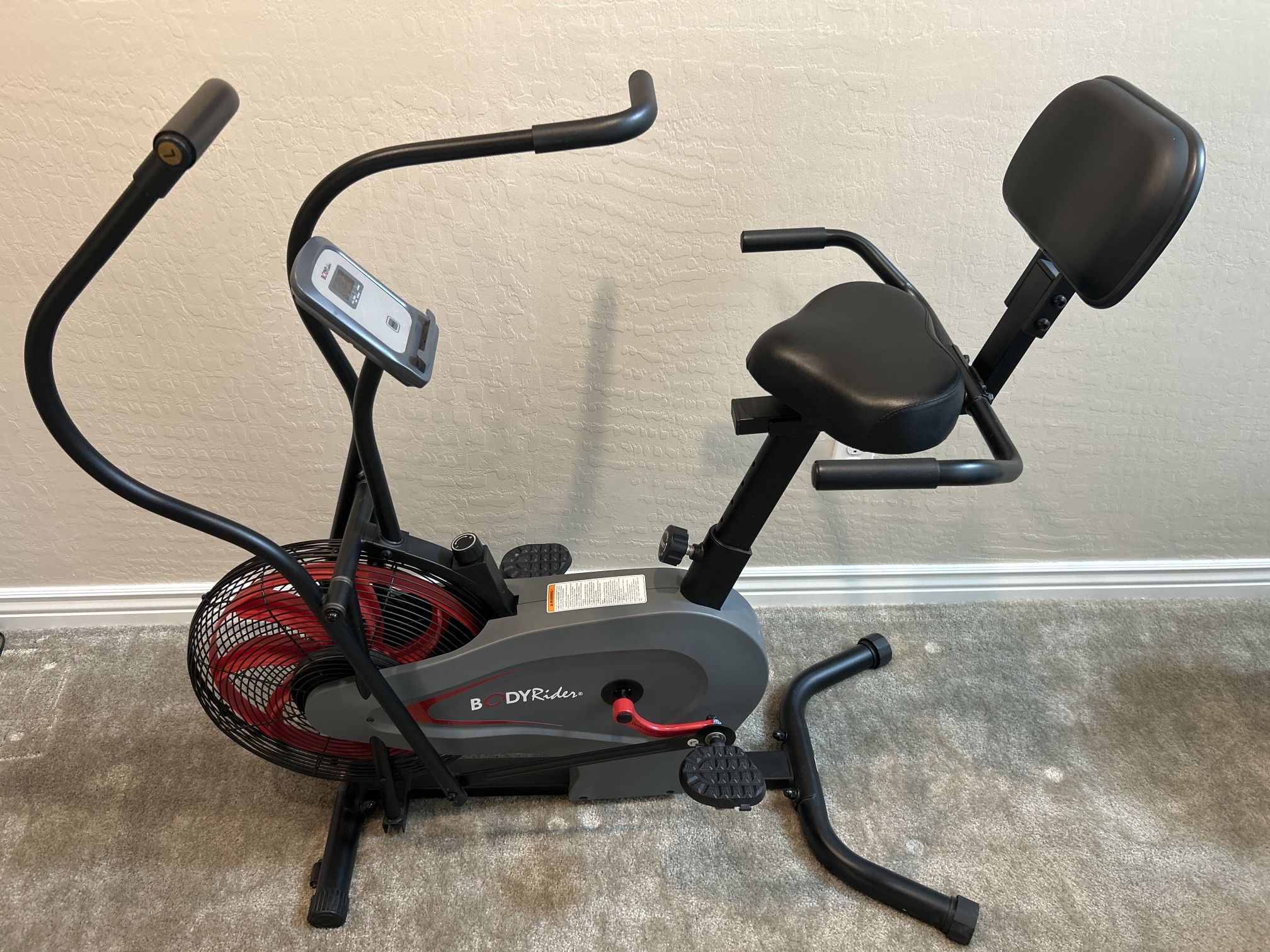 Total Body Rider Body Rider Air Bike w/ Backrest – Home Cardio Exercise Bike ($280 ...