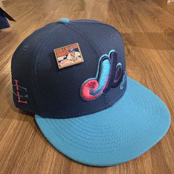 Montreal Expos New Era Fitted Hat Big League Chew Patch Size 7 1/2