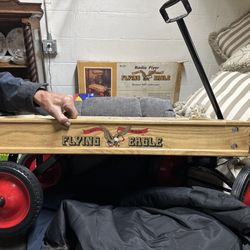 RADIO FLYER FLYING EAGLE HARDWOOD OAK COASTER WAGON NO. 20 NEW IN BOX!!