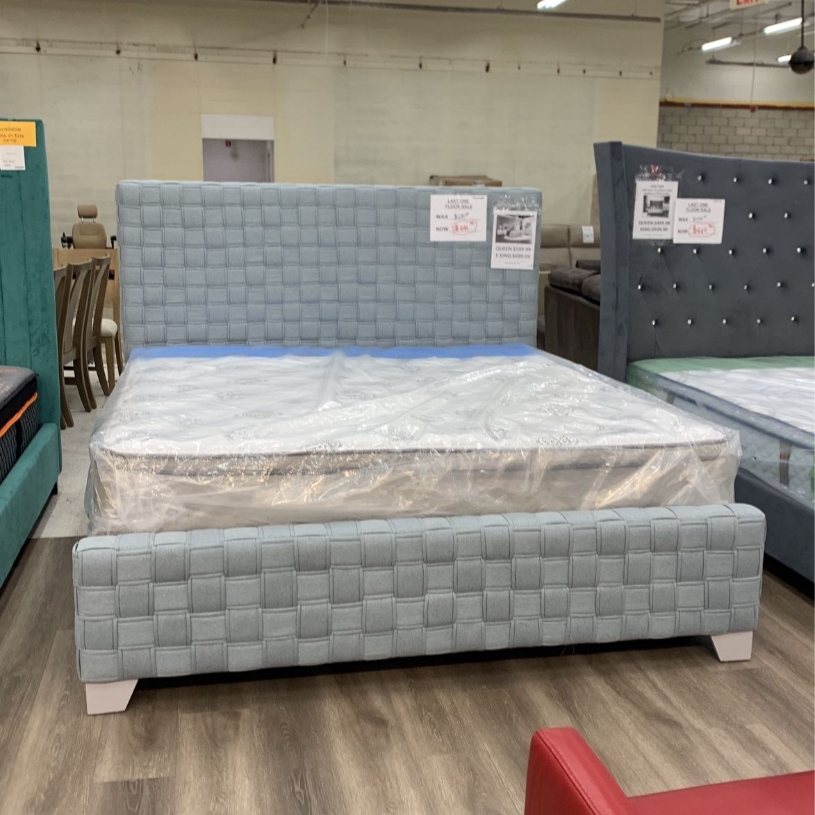 Light Blue Bed frame E King 