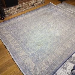 ​Momeni Helena Collection 8x10 Area Rug Blue Vintage Distressed Turkish Cotton 