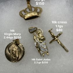 14k And 10k Gold Pendants 