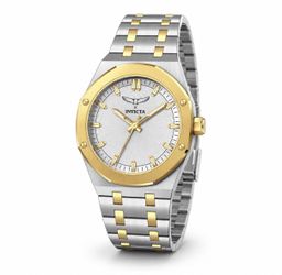 Invicta 69963 Quartz Analog 42mm Silver Dial Two-Tone SS Bracelet 30m Box