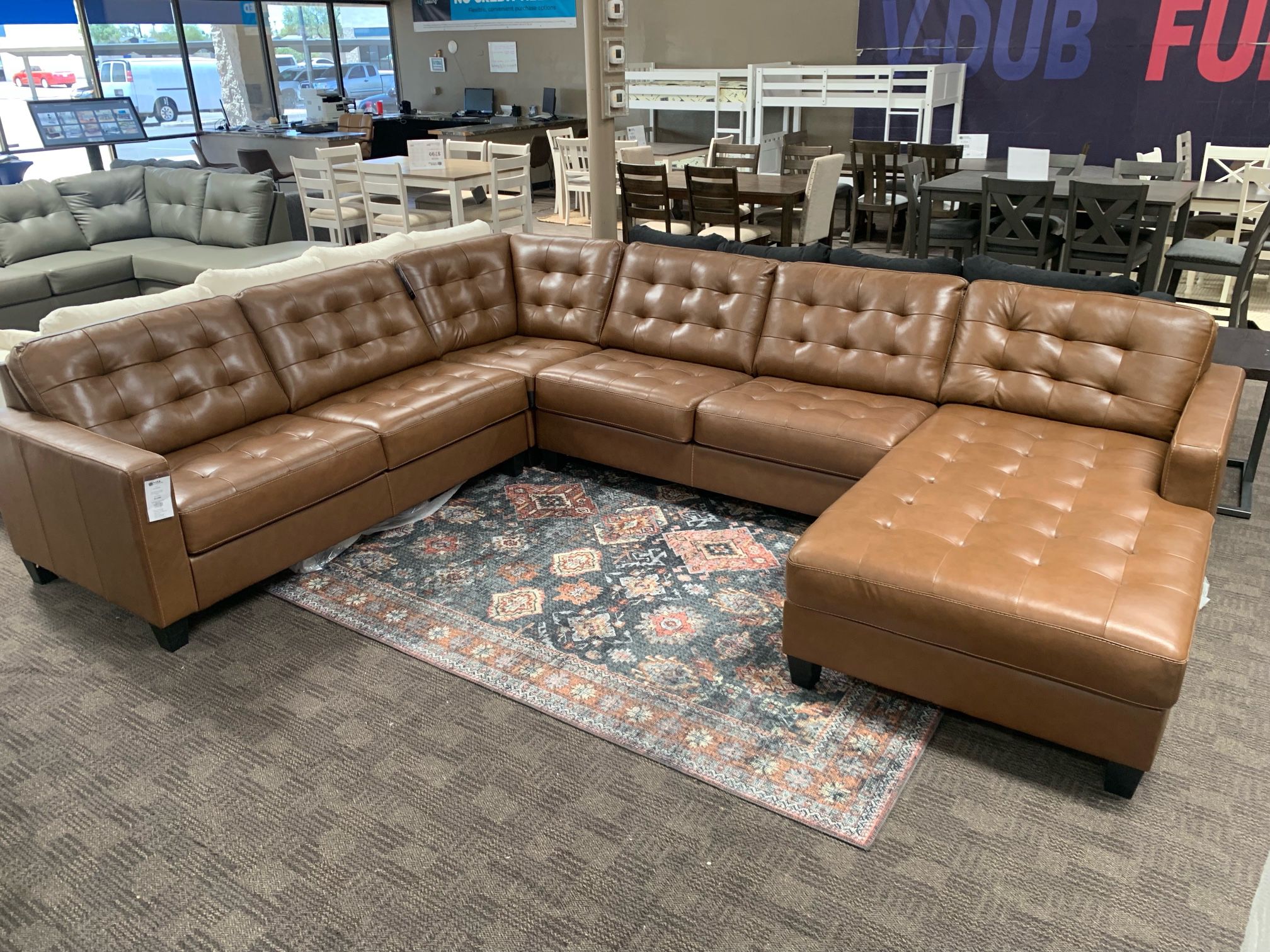 Leather Brown Sectional Couch