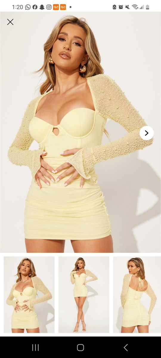 Yellow Dress With Preals 