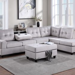 😍NEW Sectional & Ottoman❣️ FINANCE AVAILABLE NO CREDIT CHECK, MANY OPTIONS & Colors