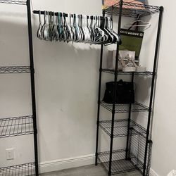 75 Inch Long Closet or clothes hanging rack with Shelves