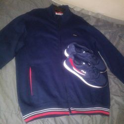 NEW! Fila XL Fleece Jacket With Matching Shoes Size 12