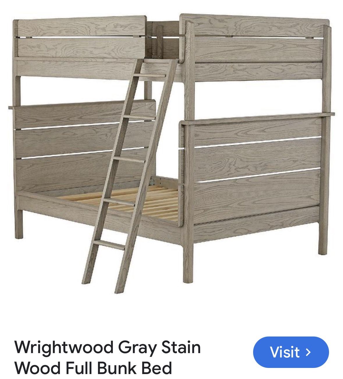 Wrightwood Grey Stain Convertible Bunk Bed, From Crate&Barrel Land Of Nod