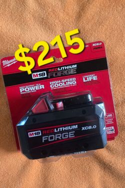 Milwaukee
M18 18V Lithium-Ion REDLITHIUM FORGE XC 8.0 Ah Battery Pack
