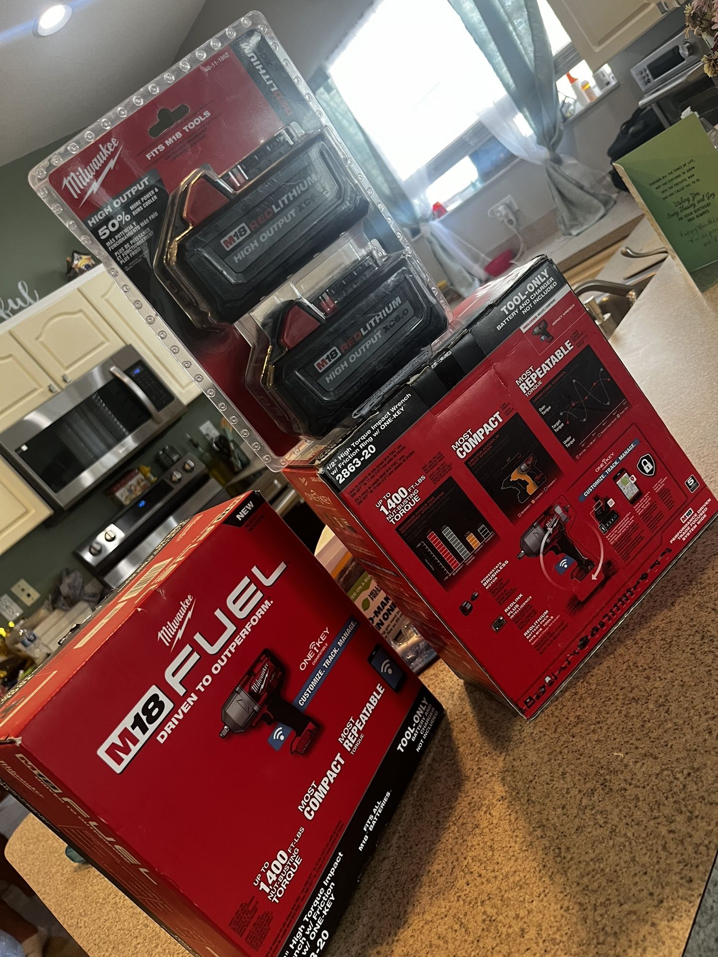 M18 Fuel 1/2inch High Torque Impact And 2 Batteries 