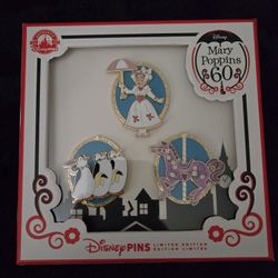 NEW Disney Mary Poppins 60th Anniversary Pin Set