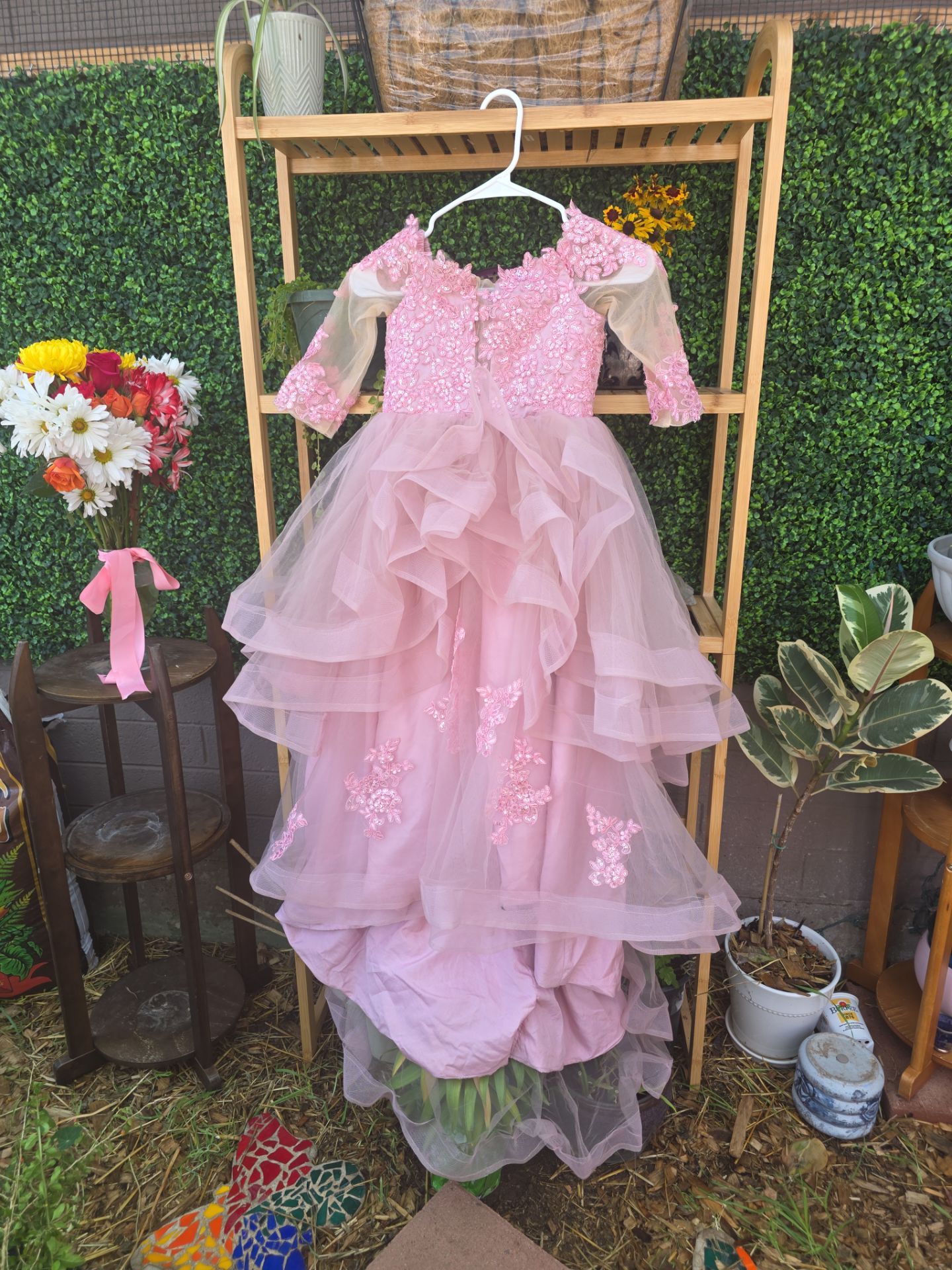 Kids flowy dress light pink