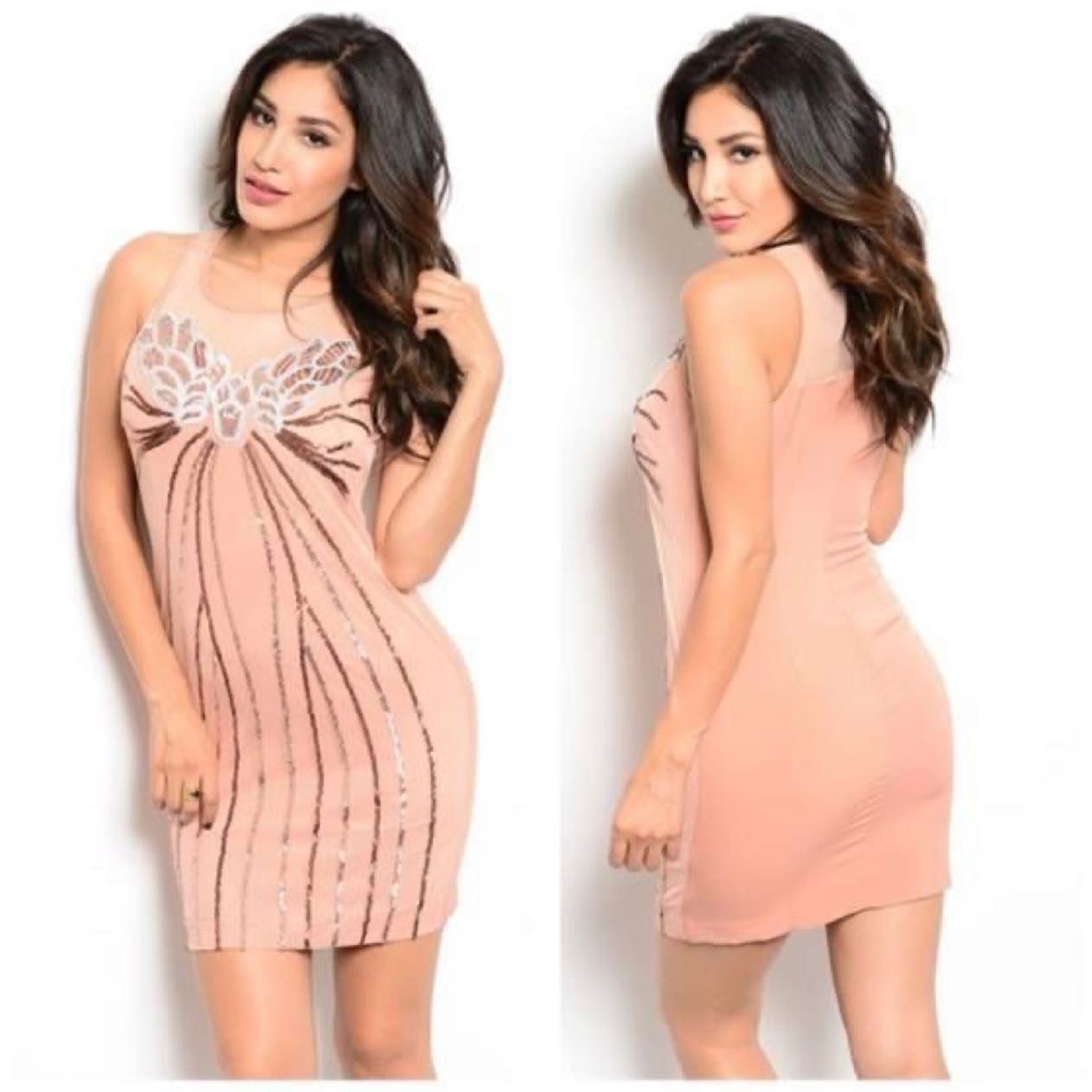 Brand New Small Nude Sequin Dress 