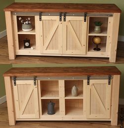 Barn door TV console