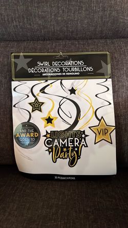 Lights Camera Party Swirl Decorations Bundle