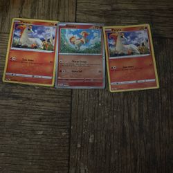 3 POnYTA Pokémon Cards All Basics