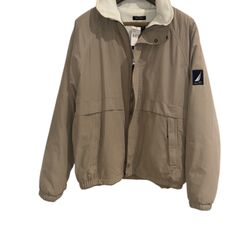 Mens Nautica Fleece Lined Windbreaker Bomber Jacket
