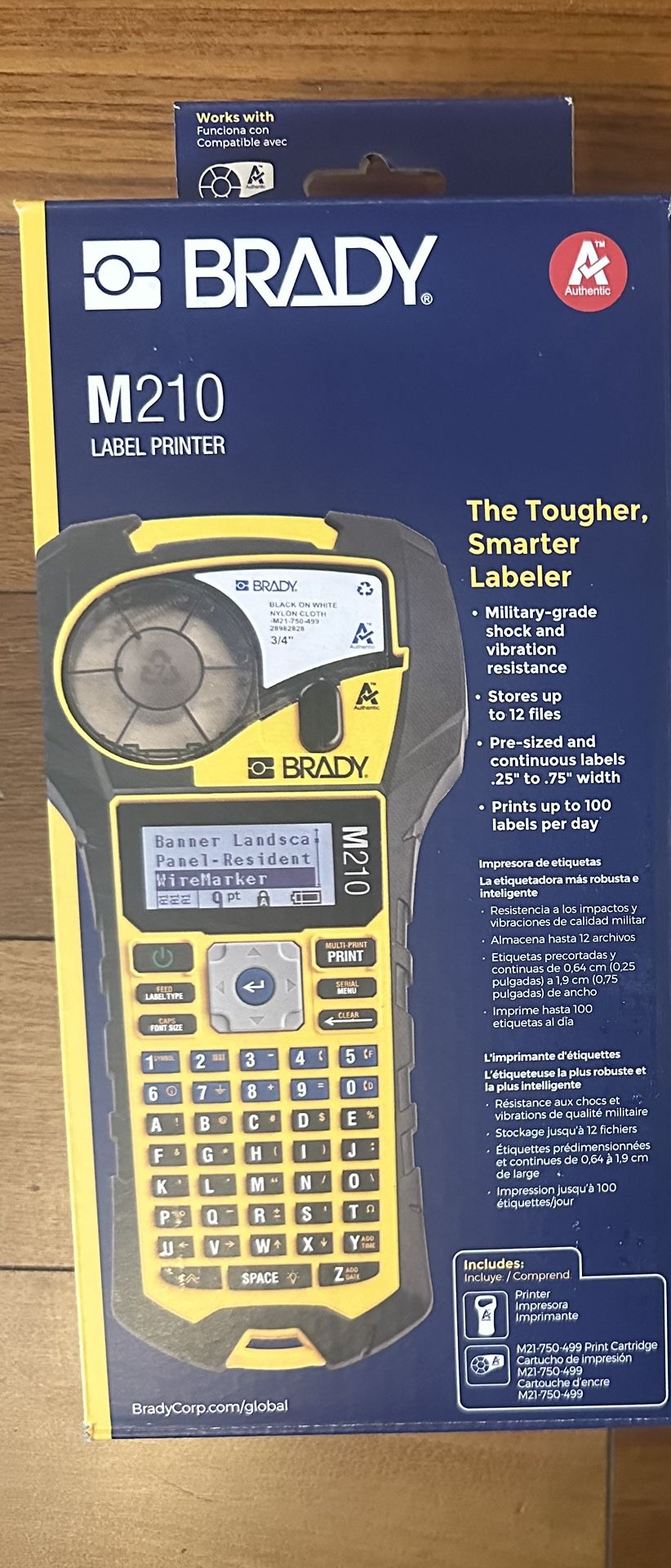 Brady M210 Portable Handheld Label Maker Printer, Yellow/Black