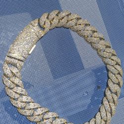 22 MM Gold Cuban Chain Necklace Diamond