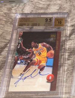 1998 topps certified autograph Kobe Bryant Bgs 9.5