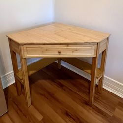 Solid Wood Corner Desk With Drawer
