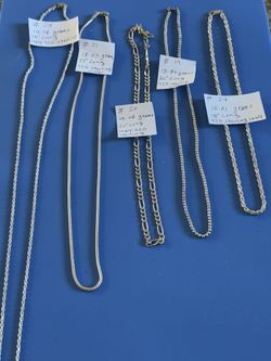 Chain Necklace, 925 Sterling Silver, various sizes and styles. Please refer to the photos for more details.Each 
