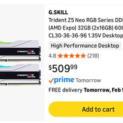 Gskill Trident Z5 Neo DDR5 Ram 32Gb