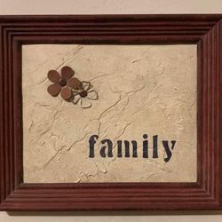 RECYCLED MATERIALS PAPER WOOD FRAME FAMILY FLORAL FLOWER DAISY ACCENT WALL DECOR ART PICTURE