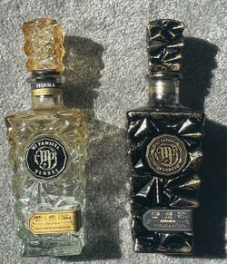 Two Mi Familia Flores Tequila Bottles