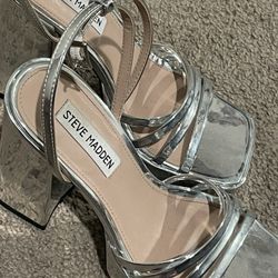 Steve Madden Silver Heels