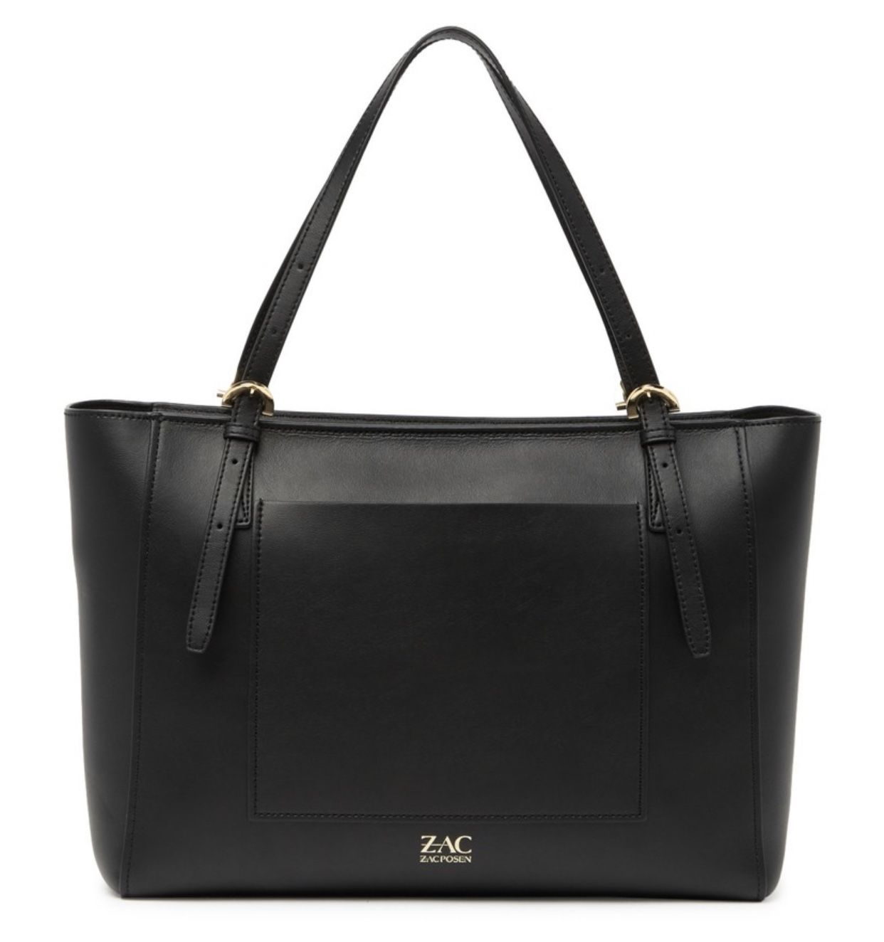 ZacPosen top zip leather tote bag new