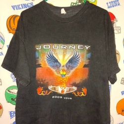 2009 Journey And Heart Rock And Roll Music Concert Tour Band Tee Shirt
