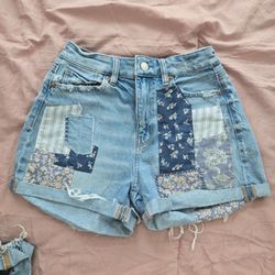 American Eagle Jean Patched Shorts