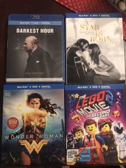 Blueray movies - Lego, Wonder woman, a star is born, Darkest hours