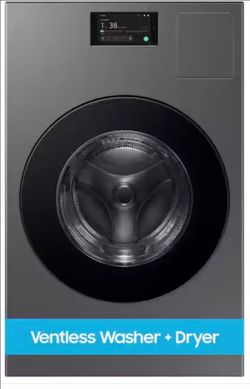 5.3 cu. Ft.Bespoke Ultra Capacity Vented All-in-One Washer Dryer Combo with ElDryer and AI Home in Brushed Black