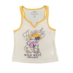 Disney Mickey Mouse Howdy Wild West DreamerJammie Tank Top Size Small
