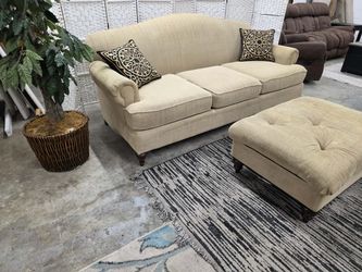 Bassett Camelback Sofa and Ottoman