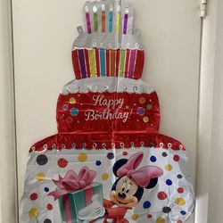 Minnie Mouse Happy Birthday 3-tiered Birthday Cake Foil Balloon 22”