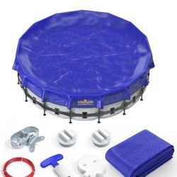 Pool Covers for Above Ground Pools - 24 ft Round Winter Pool Cover, Extra Durable Cold- and UV-Resistant Heavy-Duty Swimming Pool Cover for Winterizin