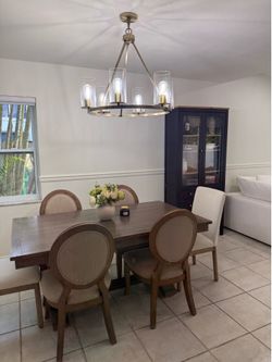 Elegant Farmhouse/Transitional Dining Set – Seats 6