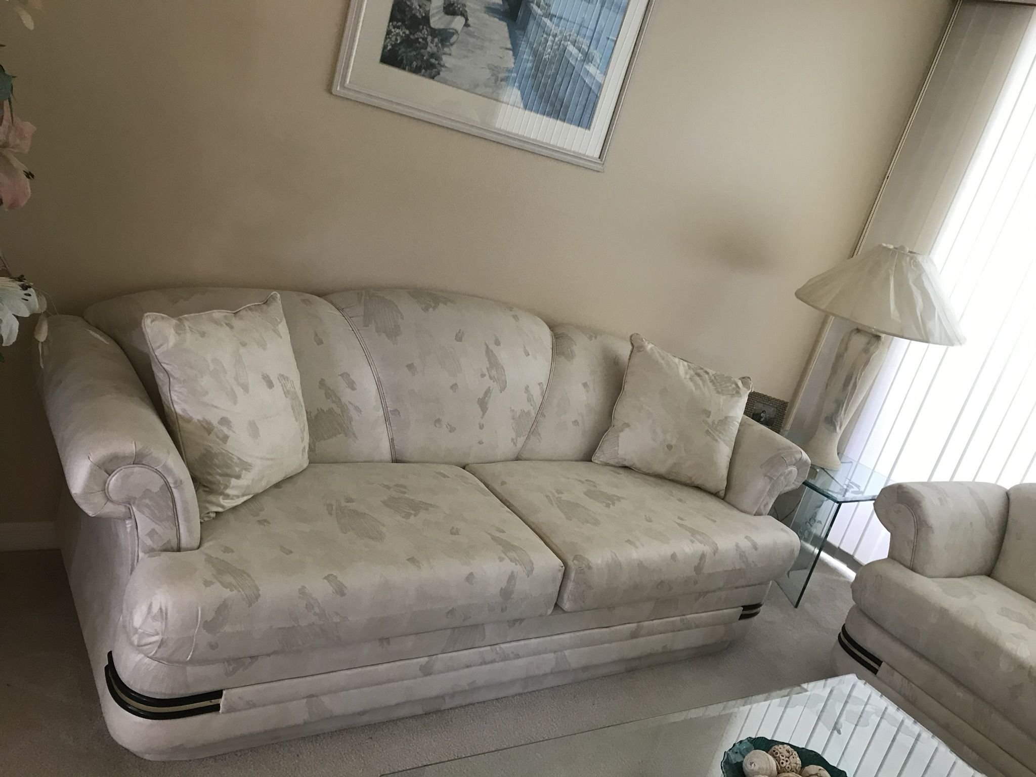 White Couch Sofa (no Cushions)