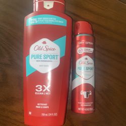Old Spice Body Wash +Dry Spray 