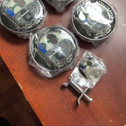 Mercedes Benz AMG Rim Cap Set With Hood Emblem