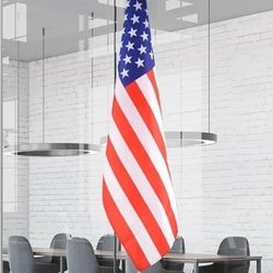 Indoor Flagpole Kit with Weighted & Thickened Base 6-8FT Adjustable Height,Aluminum Commercial Indoo