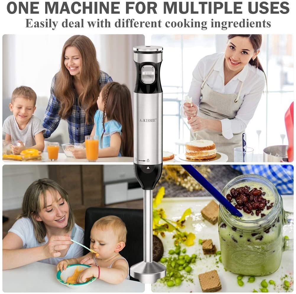 Hand Blender Mixer,Mini Electric Stick with Multi-Speed Control & Safety Child Lock For Baby Food,Fruits,Sauces and Soup